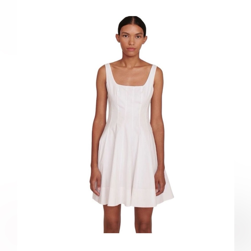 Staud White Wells Mini Dress